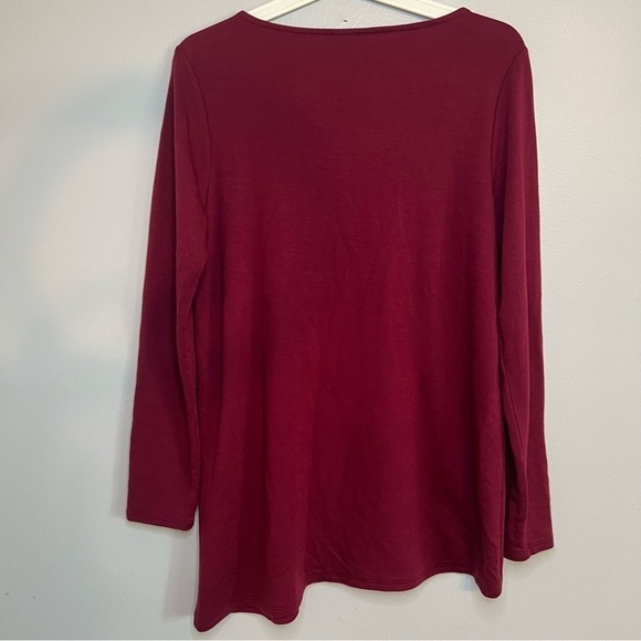 J Jill pure Jill Pullover Tunic Top Size S Asymmetrical Super Soft Wine Tasting - Picture 5 of 6